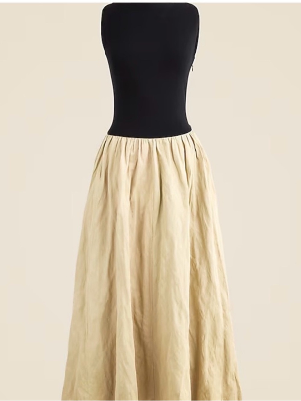 J. Crew Cream Full-Length Gathered Skirt